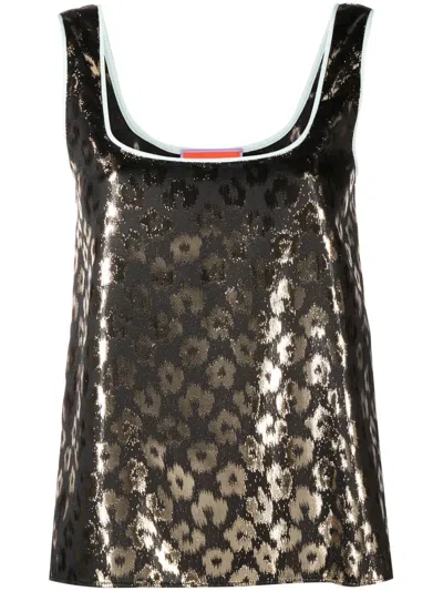 La Doublej Twirl Top In Leopard Chine