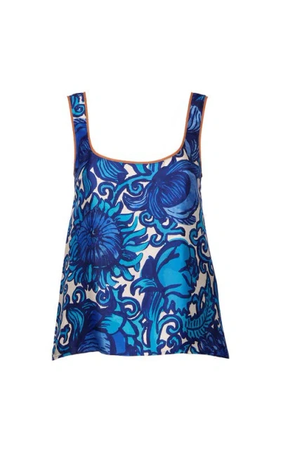 La Doublej Twirl Top Anemone Blue