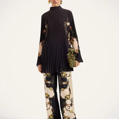 La Doublej Twirling Tunic In Buttercup Placée Black