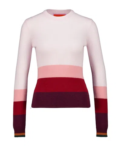 La Doublej Two-tone Crew-neck Jumper In White