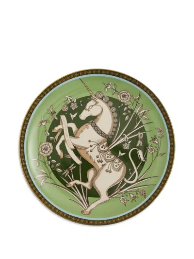 La Doublej Unicorn Decorative Plate In Green
