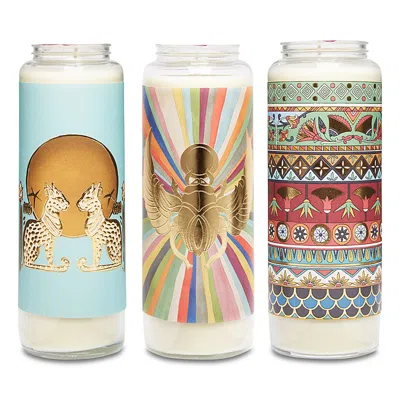 La Doublej Unscented Pillar Candles, Set Of 3