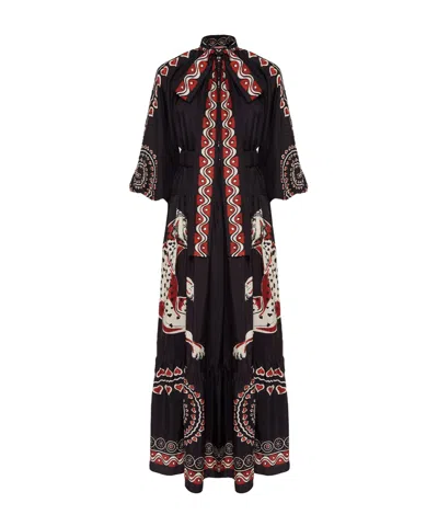 La Doublej V-neck Dress In Nero