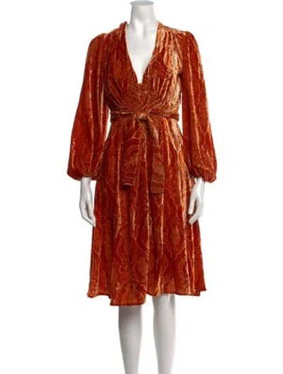 Pre-owned La Doublej Velvet Knee-length Dress W/ Tags In Orange