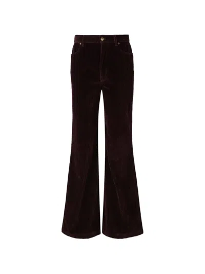 La Doublej Velvet-corduroy Jeans In Brown