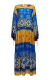 La Doublej Vesta Dress In Tiles Degrade Blue