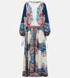 La Doublej Vesta Printed Silk Maxi Dress In Multi