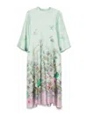 La Doublej La Double J Woman Maxi Dress Light Green Size S Silk In Green