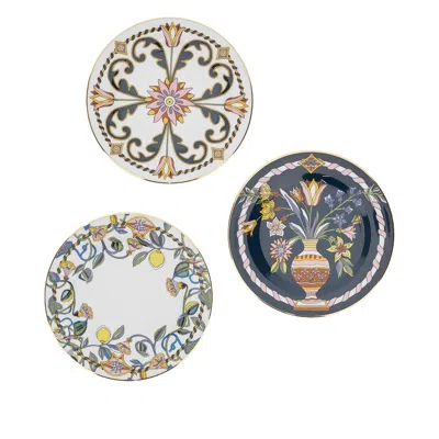 La Doublej 'vesuvio' Set Of Six Dessert Plates Home In Multicolor