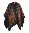 La Doublej Virgin Baize Wool Poncho In Brown