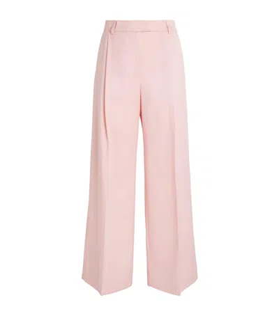 La Doublej Virgin Wool Straight Trousers In Pink