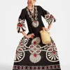 La Doublej Viviana Geometric-print Dress In Medallion Placée Black
