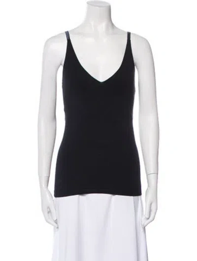 Pre-owned La Doublej V-neck Sleeveless Top In Black