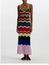 La Doublej Wave-pattern Knitted Maxi Dress