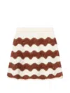 La Doublej Wave Pattern Mini Skirt In White