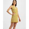 La Doublej Wavy Mini Dress Avorio / Giallo Ivory In Avorio/giallo