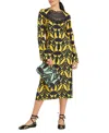 La Doublej Patterned Wednesday Midi Dress In Papyrus Gold
