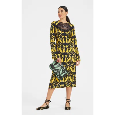 LA DOUBLEJ LA DOUBLEJ WEDNESDAY DRESS WITH MACRAME' PAPYRUS GOLD