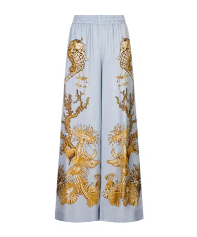 La Doublej Wide-leg Casual Pants In Blue