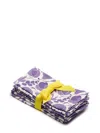 La Doublej Wildbird-print Linen Napkins (set Of Six) In Purple