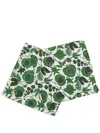 La Doublej Wildbird Verde Napkin Set In Grün