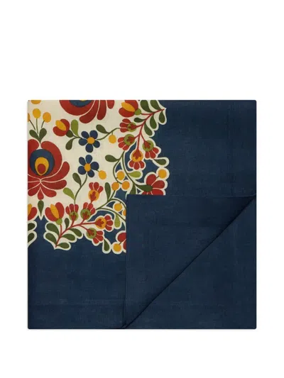 LA DOUBLEJ WINDFLOWER-PRINT TABLECLOTH