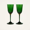 La Doublej Wine Glasses Set Of 2 In Green