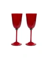 La Doublej Wine Rainbow Glasses Set Of 2 In Red