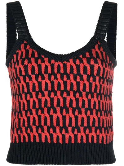 La Doublej Winset Sleeveless Crop Top In Multi