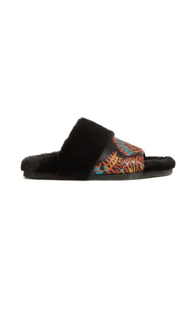 LA DOUBLEJ LA DOUBLEJ WINTER SLIDE JACQUARD SICOMORE BLACK