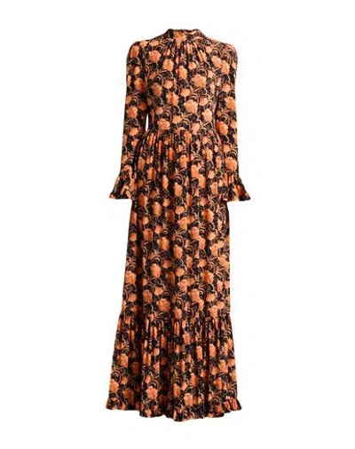 La Doublej Woman Maxi Dress Black Size M Silk In Brown