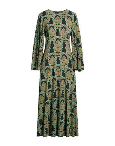 La Doublej Woman Midi Dress Black Size L Viscose, Elastane In Multi