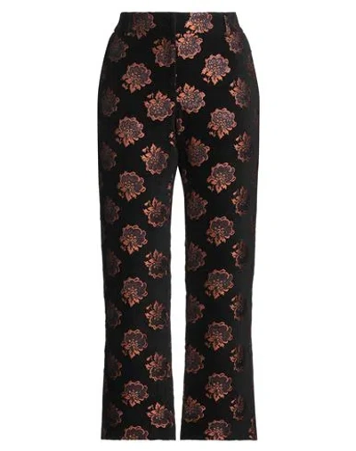 La Doublej Woman Pants Black Size L Viscose, Recycled Polyester, Cotton, Polyester, Metal In Multi