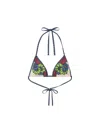 La Doublej Tie-detail Floral Bikini Top In Multi