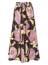 La Doublej La Double J Floral-print Satin Midi Skirt In Multicoloured