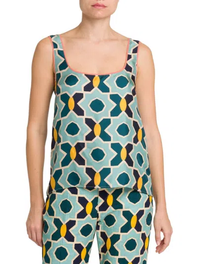 La Doublej Women's Edition 36 Twirl Printed Silk Top