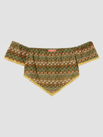 La Doublej Embroidered Sand Dollar Top In Green