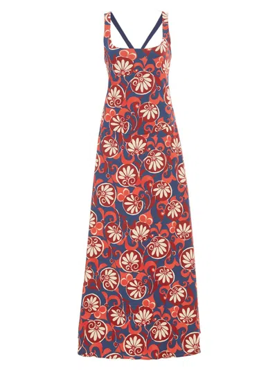 La Doublej Flipper Dress In Moonflower Navy