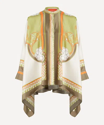 La Doublej Women's Foulard Ambrosia Silk Twill Shirt In Ambrosia Plac�e Ivory