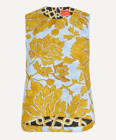 La Doublej Women's La Scala Tangle Light Blue Shot Cotton Top