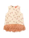 La Doublej La Scala Top With Feathers Farfalla In Orange