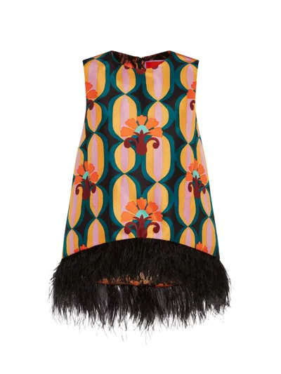 La Doublej Women's La Scala Top With Feathers In Multi