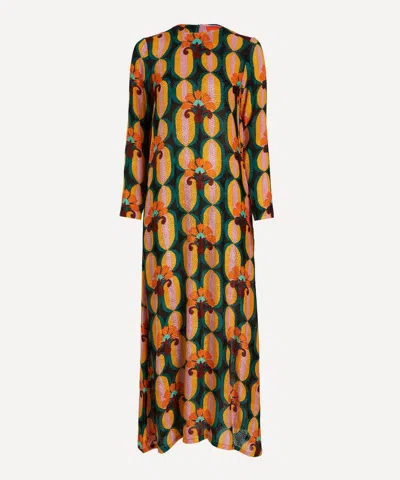 La Doublej Women's Long Sleeve Velvet Devore Swing Dress