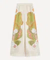 La Doublej Palazzo Floral-print Silk-twill Wide-leg Pants In Multi