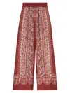 La Doublej La Double J Silk Twill Palazzo Pants With Cobra Pattern In Red