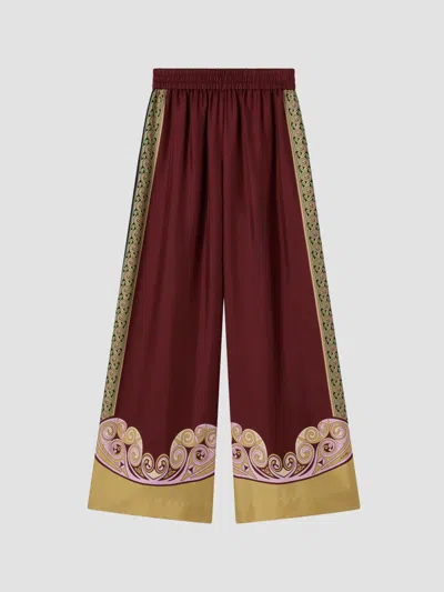 La Doublej Women's Palazzo Pants In Kells Swirl Burgundy