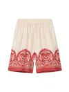 La Doublej La Double J Palazzo Printed Silk-twill Shorts In Neutral