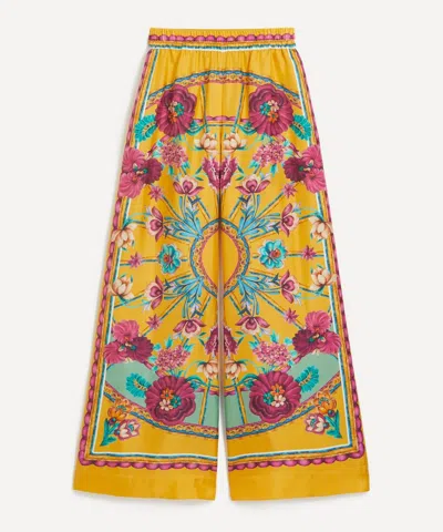 La Doublej Women's Palazzo Silk Twill Trousers