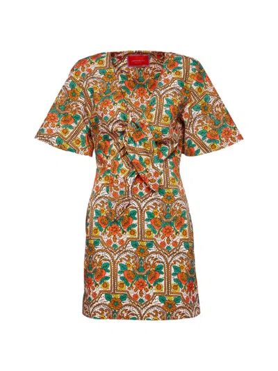 La Doublej Peek-a-boo Minikleid Mit Print In Corte White Rust