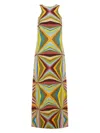 La Doublej Racer Geometric-print Maxi Dress In Rainbow Multicolor
